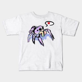 Pastel Jumping Spider Love Kids T-Shirt